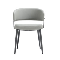 Manhattan Comfort Luce 22" Modern Textured Leatherette Upholstered Dining Chair - Stone Grey-Modern Dining Chair for Dining Room and Task Use