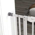 PawHut 41" Pet Gate with Walk Through Door for Stairs & Doorways White-Solid sprayed steel frame with a lead-free treated surface for security