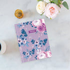 Blueline Fashion Collection A9 Hardcover Notebook - 9-1/4" x 7-1/4" - Lavender Floral-Self-adhesive tabs, index sheet