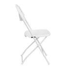 Flash Furniture HERCULES Series Plastic Fan Back Folding Chair - White-Lightweight for easy transport and nesting storage