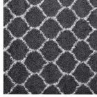 Modway Solvea Moroccan Trellis Shag Area Rug - 5 ft W x 8 ft L - Dark Grey/Ivory-Stain Resistant / Easy To Clean