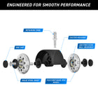 MotionGrey Office Chair Dual Caster Wheels -Auto- Roller Blade, Ergonomic Swift Wheels, Swivel Gaming Office Chair Support for Safe Rolling on All Floor Surface (Set of 5)-7