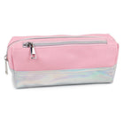 Fashion Stationery Iridescent Pencil Case - Pink/Silver-Ideal for holding pens, pencils and small accessories