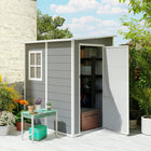 Outsunny 4 x 5FT Lean to Outdoor Storage Shed with Floor-Easily position this outdoor shed in any corner of your yard with its lean-to-wall design
