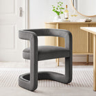 Modway Winslow Barrel Performance Velvet Dining Chair - Storm Grey-Dense Foam Padding