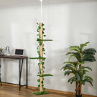 PawHut 4-Tier Floor-To-Ceiling Cat Tree with 80 - 95" Adjustable Height-Jute rope posts satisfy the urge to claw and dig 