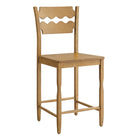 Modway Jax Oak Wood Counter Stool With Wavy Razor Back - Weathered Oak-Solid Oak Counter Stool