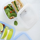 Minimal Silicone Bento Lunch Box - Clear - 900ml - Set of 2-Patented leak-proof design