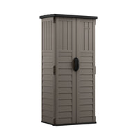Suncast Vertical Shed - Stoney-Multi wall, resin panels are engineered for strength and durability.