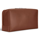 Champs Onyx Leather Toiletry Bag - Brown-Back pocket with a magnetic snap closure