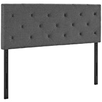 Modway Terisa Upholstered Fabric King Headboard - Grey-Fine Polyester Upholstery