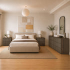 Manhattan Comfort Clive 72" Mid-Century Modern 6-Drawer Double Dresser - Walnut Brown & Gold-10