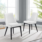 Modway Viscount Fabric Dining Side Chair - White - 2 Pack-Dense Foam Padding