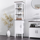 Kleankin Tall Freestanding MDF Bathroom Storage Cabinet - White-Environmentally friendly paint does no harm to your family   