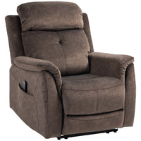 HOMCOM Manual Recliner with Massage Function and Side Pockets - Brown-Target zones in the back, lumbar, thighs, and legs