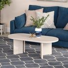 Hudson&Canal Alma 48"W Oval Coffee Table - Alder White-Features easy assembly
