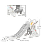 Qaba Toddler Climber Slide Playset Indoor - Grey-Triangle structure for stability 