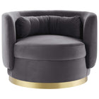 Modway Relish Performance Velvet Swivel Chair - Gold Grey-Dense Foam Padding