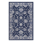 Modway Kazia Distressed Floral Lattice Area Rug - 5 ft W x 8 ft L - Dark Blue/Ivory-Distressed Floral Lattice Area Rug