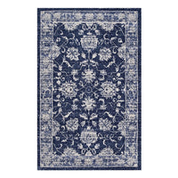 Modway Kazia Distressed Floral Lattice Area Rug - 5 ft W x 8 ft L - Dark Blue/Ivory-Distressed Floral Lattice Area Rug