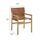 Modway Sonora Leather Dining Chair - Chestnut Tan-Leather Seat and Back