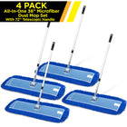 Gritt Commercial All-In-One 36” Microfiber Dust Mop Set with 72" Telescopic Handle - 4 Pack-Frame crafted from rust-resistant, black powder-coated metal wire