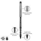 uni-ball Vision Needle Rollerball Pens – 0.7mm – Black – 12 Pack-0.7mm Fine Point