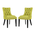 Modway Regent Fabric Dining Side Chair - Wheatgrass - 2 Pack-Solid Wood Frame