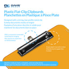 Davis Group Transparent Plastic Clipboards with Lever Clip - 9" W x 12" H - Assorted Fashion Colours - 6 Pack-Clipboards feature a durable metal clip