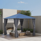 Outsunny 10 ft W x 10 ft L Hardtop Gazebo Canopy - Outdoor Patio Gazebo - Dark Grey-Polycarbonate hard top to protect from sunlight