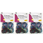 Charles Leonard Metallic Book Rings - 1" - Assorted Colors - 3 Packs of 50-Multi-purpose loose leaf rings are made of tough steel that are nickel plated and then painted in an assortment of metallic colors.
