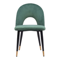 Zuo Menlo Dining Chair - Green - Set of 2-Soft and smooth velvet fabric