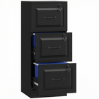 HOMCOM 3 Drawer Vertical Filing Cabinet with Lock - Black-Compact design maximises storage while saving valuable space 
