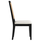 Modway Arlo Faux Rattan and Wood Dining Side Chairs - Black/Natural/Heathered Weave Ivory - 2 Pack-Assembly Required
