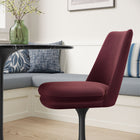 Modway Lippa Swivel Dining Performance Velvet Side Chair - Black Mulberry-Removable Seat Cushion