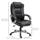 Vinsetto High Back Executive Office Chair with Padded Armrests-360 degree swivel wheels on a sturdy nylon base ensure easy and quick mobility