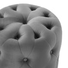 Modway Amour Tufted Button Round Performance Velvet Ottoman - Grey-6