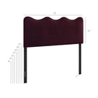 Modway Athena Stain-Resistant Performance Velvet King Size Headboard - Mulberry-Scalloped Wave Design