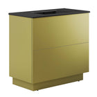 Modway Quantum 36" Bathroom Vanity - Black/Gold-Modern Bathroom Vanity