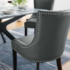 Modway Marquis Vegan Leather Dining Chair - Grey-Durable Vegan Leather Upholstery