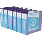Davis Group Easyview Premium Binder - Round Ring - Customizable - 3" - Purple - 6 Pack-3 Ring Binder