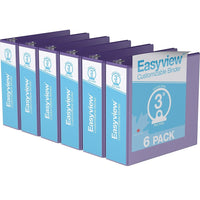 Davis Group Easyview Premium Binder - Round Ring - Customizable - 3" - Purple - 6 Pack-3 Ring Binder