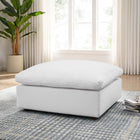Modway Commix Down Filled Overstuffed Ottoman - Pure White-Density Foam Seat