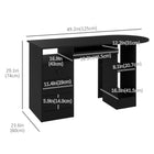 HOMCOM 49.25" Computer Desk with Drawers - Black-Adjustable shelf makes it accommodate the CPU stand