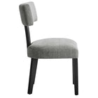 Modway Nalani Fabric Upholstered Dining Chairs - Heathered Weave Grey/Black - 2 Pack-8