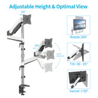 SHOPPINGALL Extra Long Vertically Stacked Dual Gas Spring Monitor Arm for 15”-32” Screens - SA-GA24L-White-8