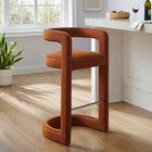 Modway Winslow Performance Velvet Bar Stool - Rust-Stain-Resistant Upholstery