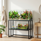 PawHut 40 Gallon Fish Aquarium Stand with Storage Shelf-Built in storage shelf keeps your daily fish care accessories perfectly organized
