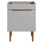 Modway Harvest 24" Bathroom Vanity Cabinet - Grey/Walnut-Adjustable Storage Shelf