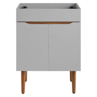 Modway Harvest 24" Bathroom Vanity Cabinet - Grey/Walnut-Adjustable Storage Shelf